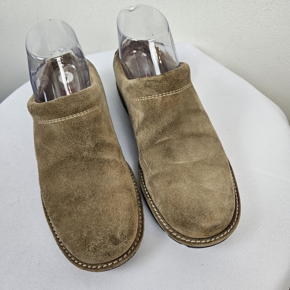 Cole Haan Country 7B D13394 Water Proof Tan Suede Leather Mules Slides Loafers - Picture 1 of 10